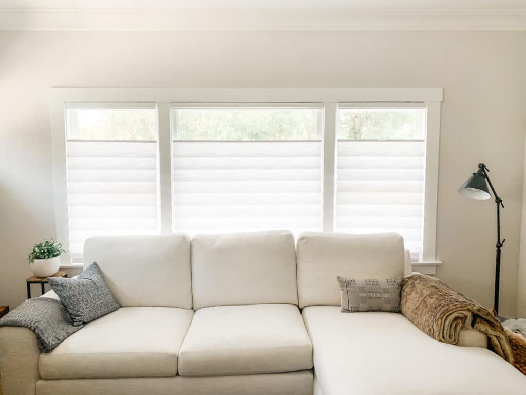 Vignette shades in top-down / bottom-up style provide privacy from this Berkeley street